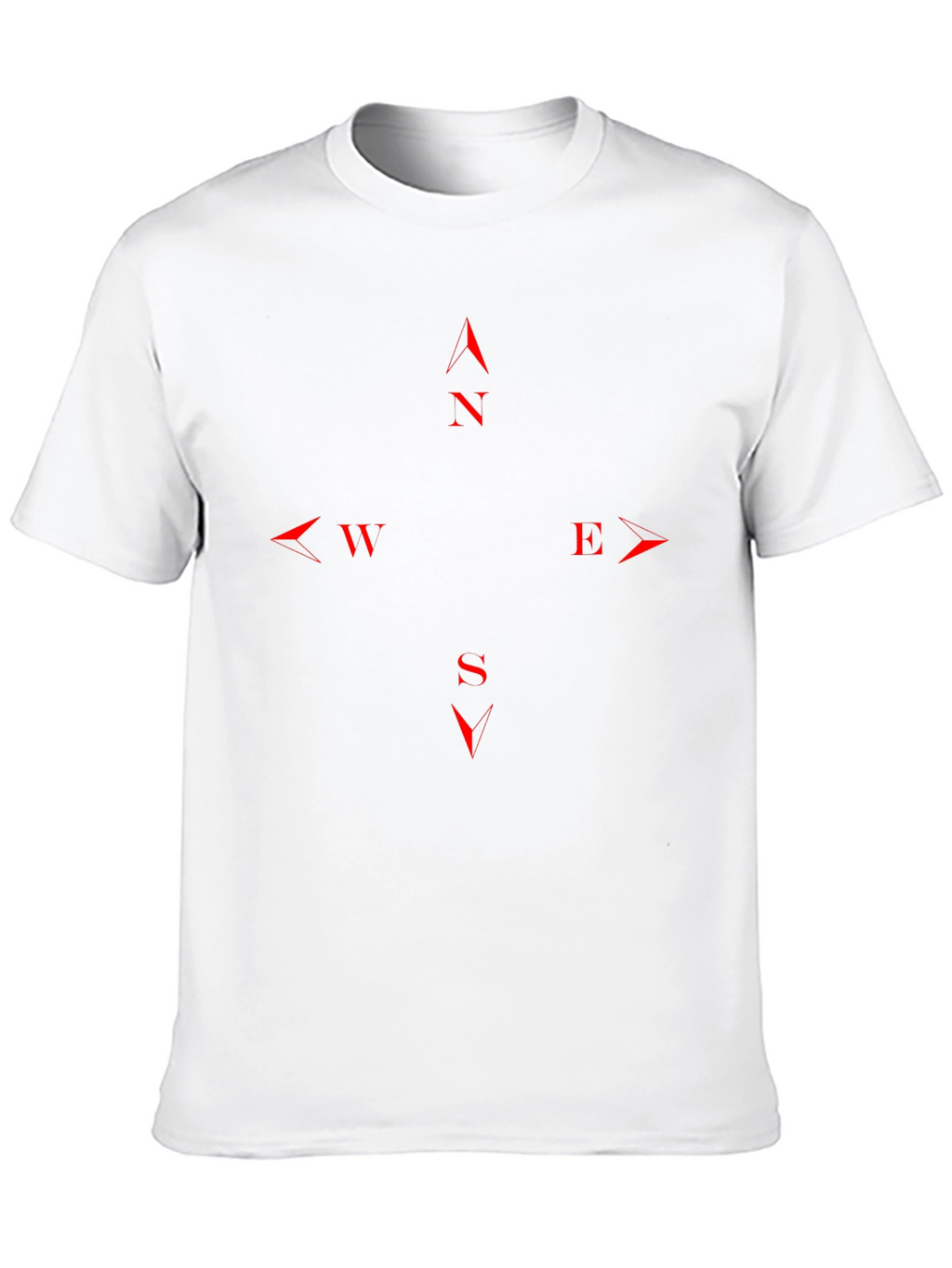 Directional Compass T-Shirt - Black with Red Details