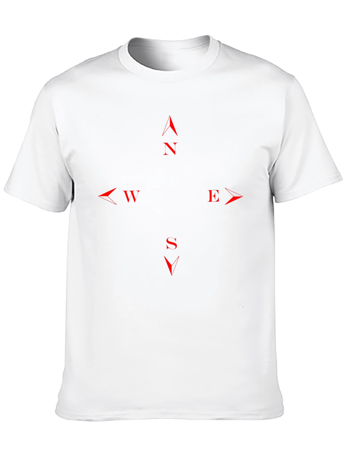 Directional Compass T-Shirt - Black with Red Details