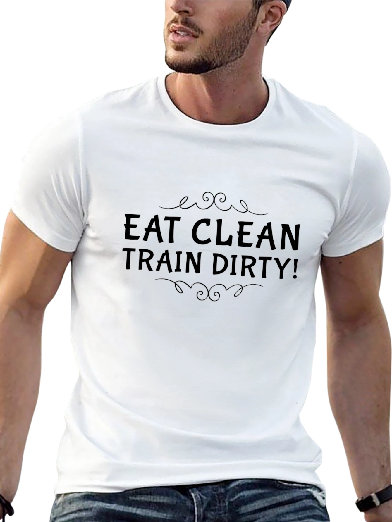 Eat Clean Train Dirty Black Graphic Tee
