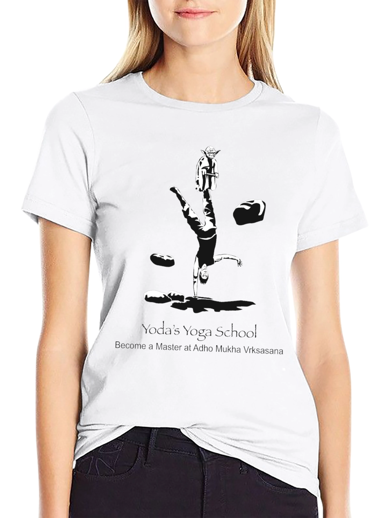 Yoda Reflection Graphic Black T-Shirt