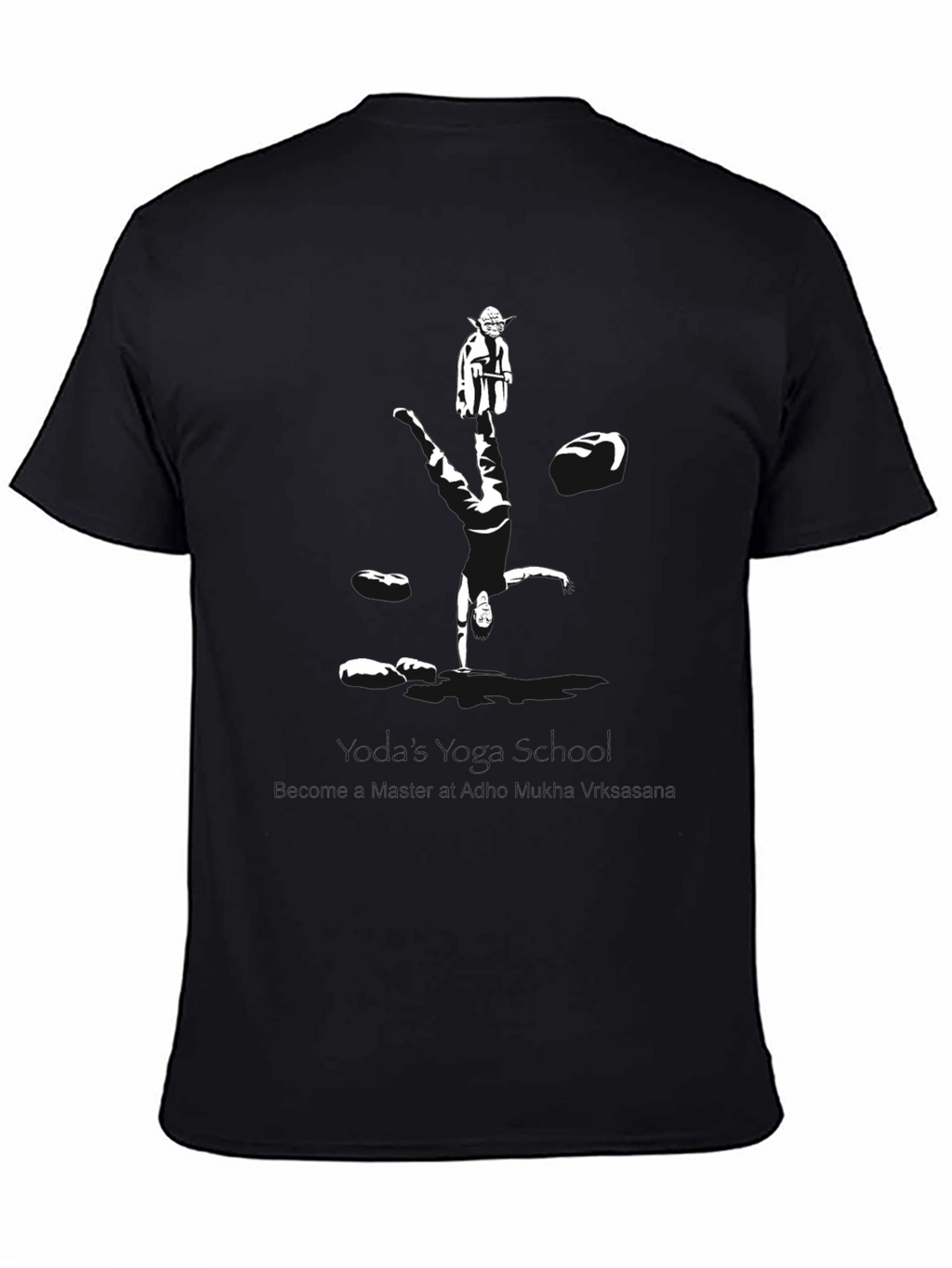 Yoda Reflection Graphic Black T-Shirt