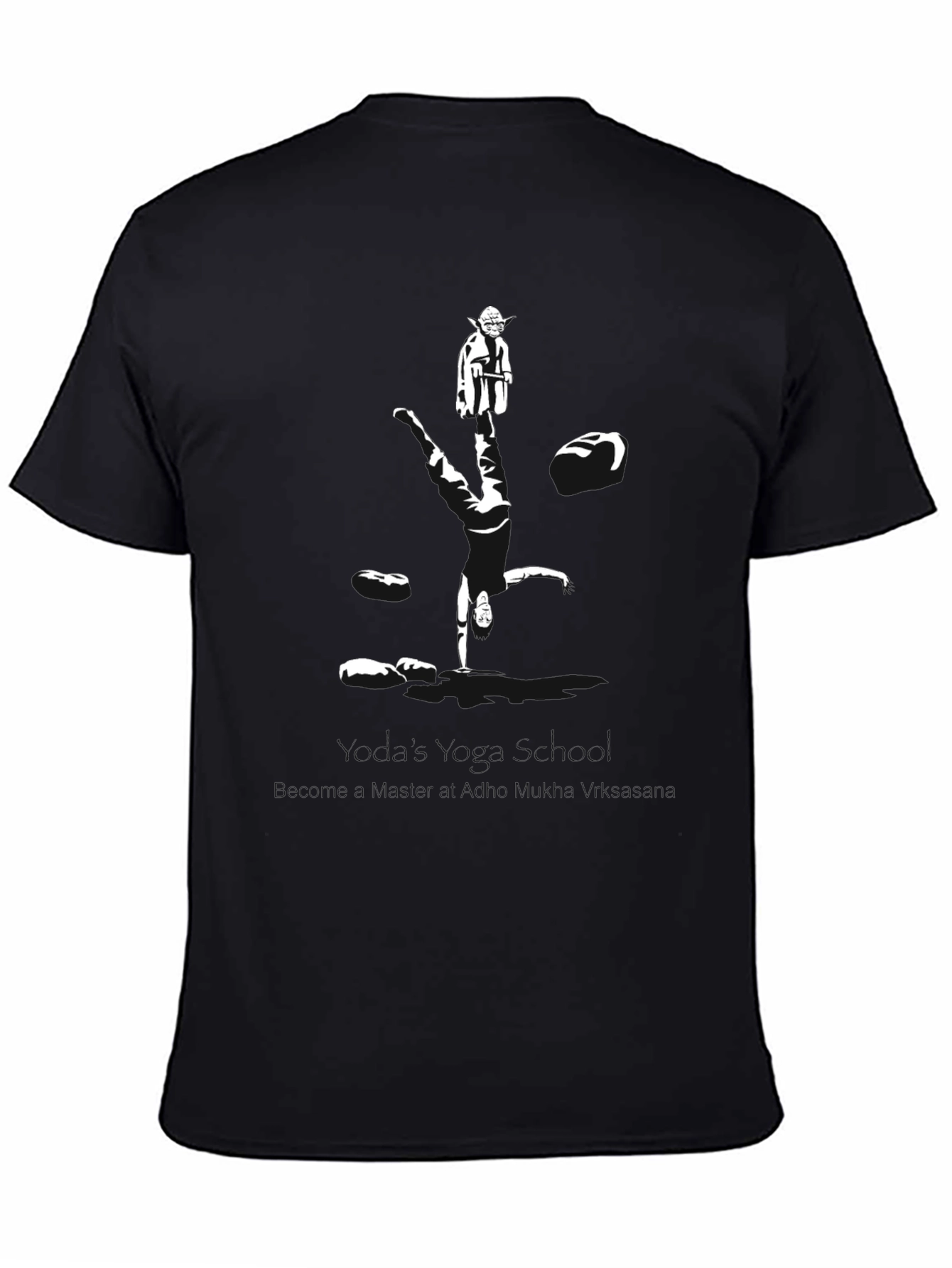 Yoda Reflection Graphic Black T-Shirt