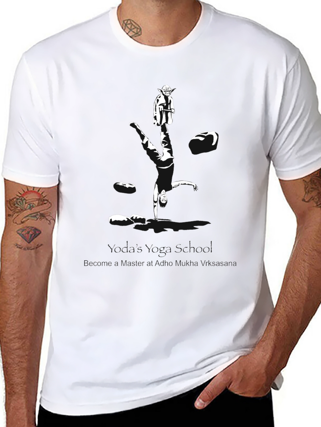 Yoda Reflection Graphic Black T-Shirt