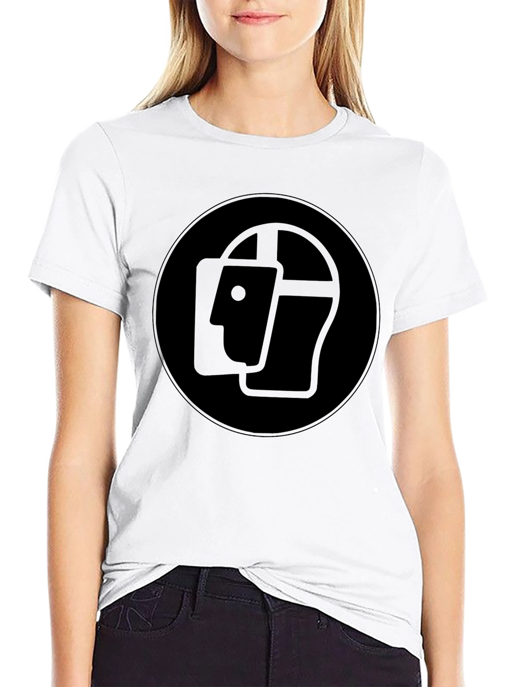 Abstract Head Graphic Black T-Shirt