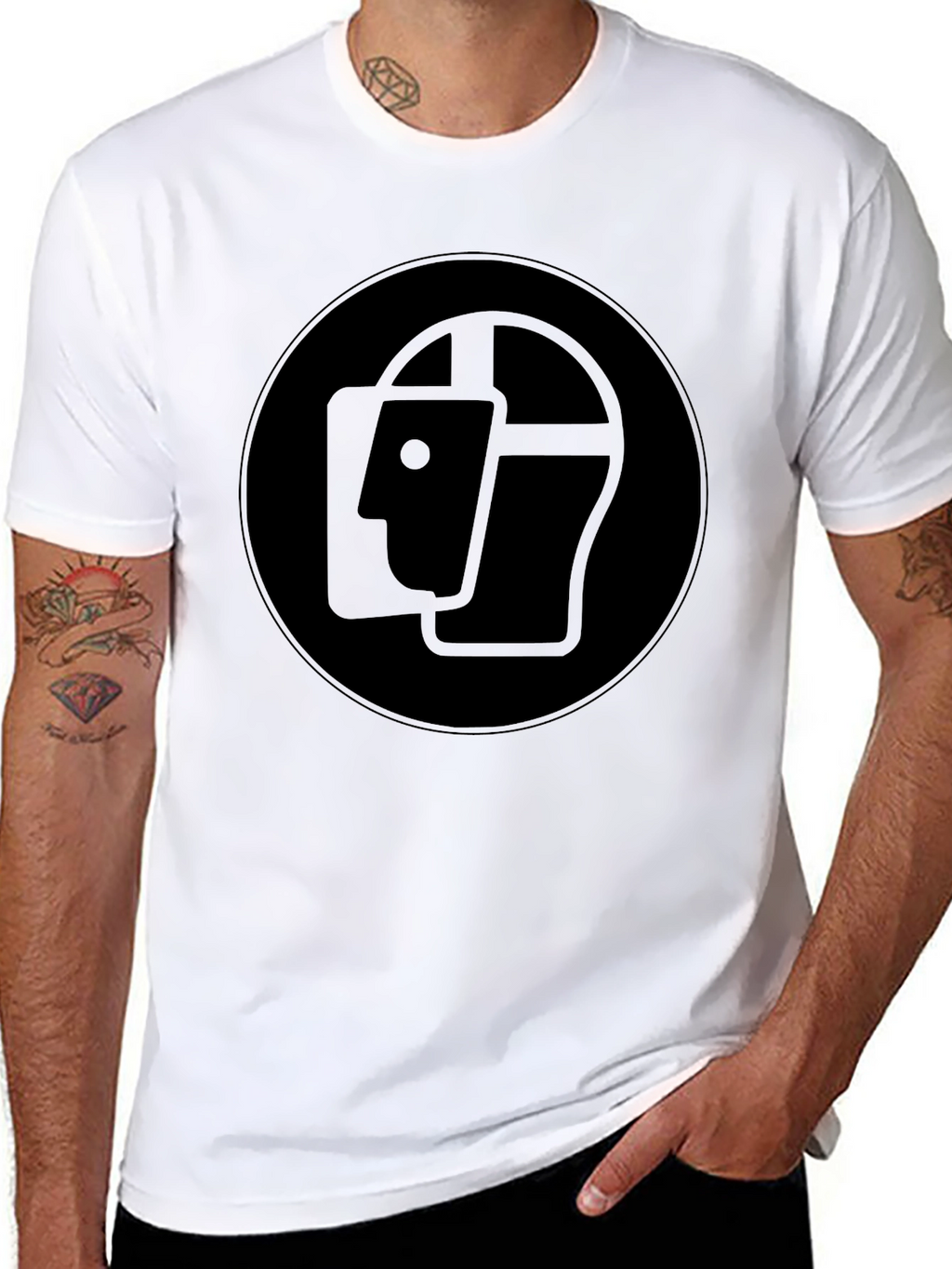 Abstract Head Graphic Black T-Shirt