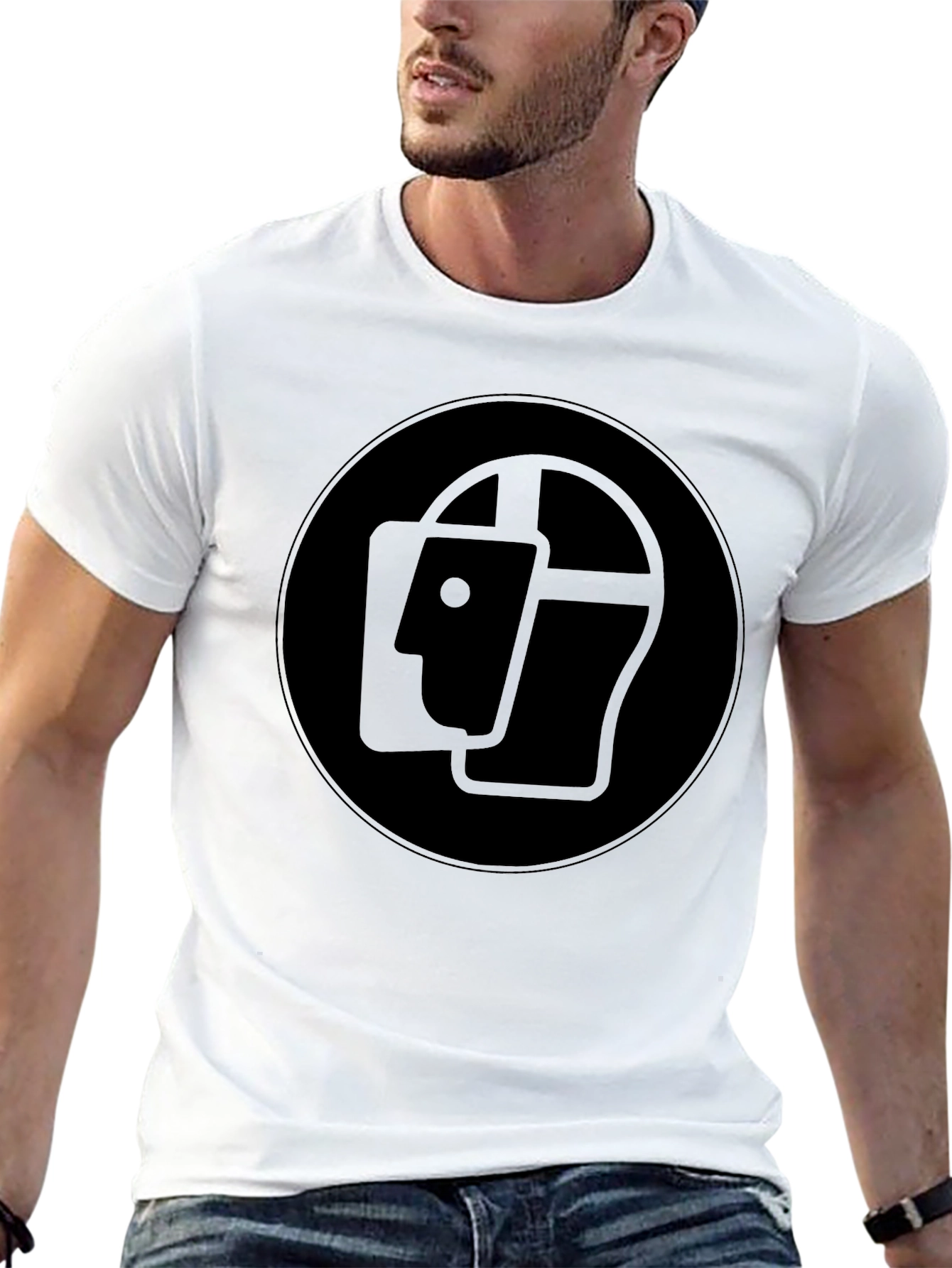Abstract Head Graphic Black T-Shirt