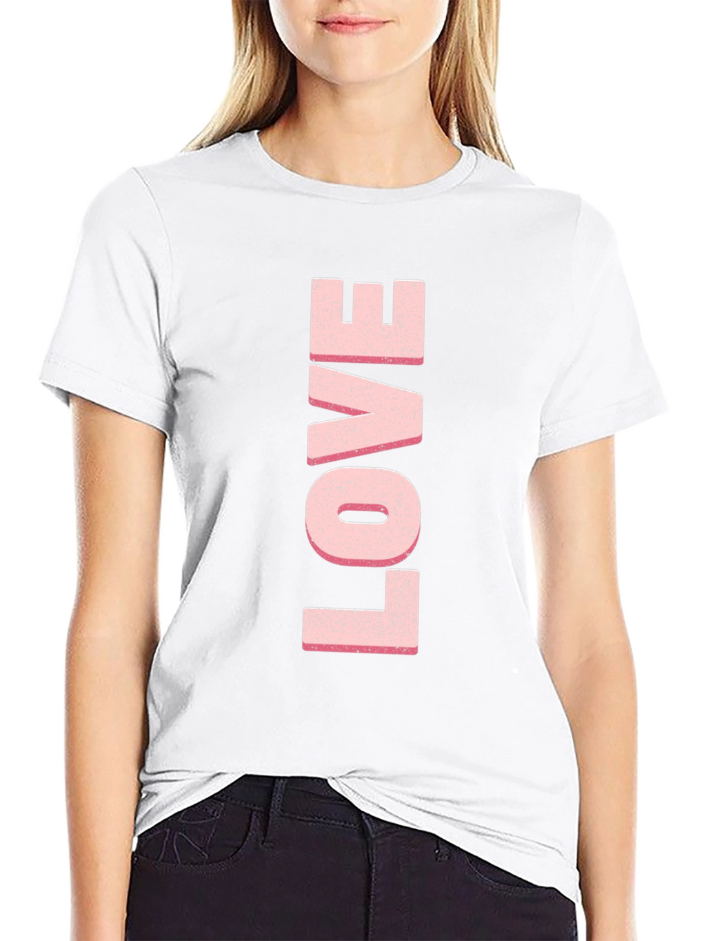 Love T-Shirt - Pink Letter Print
