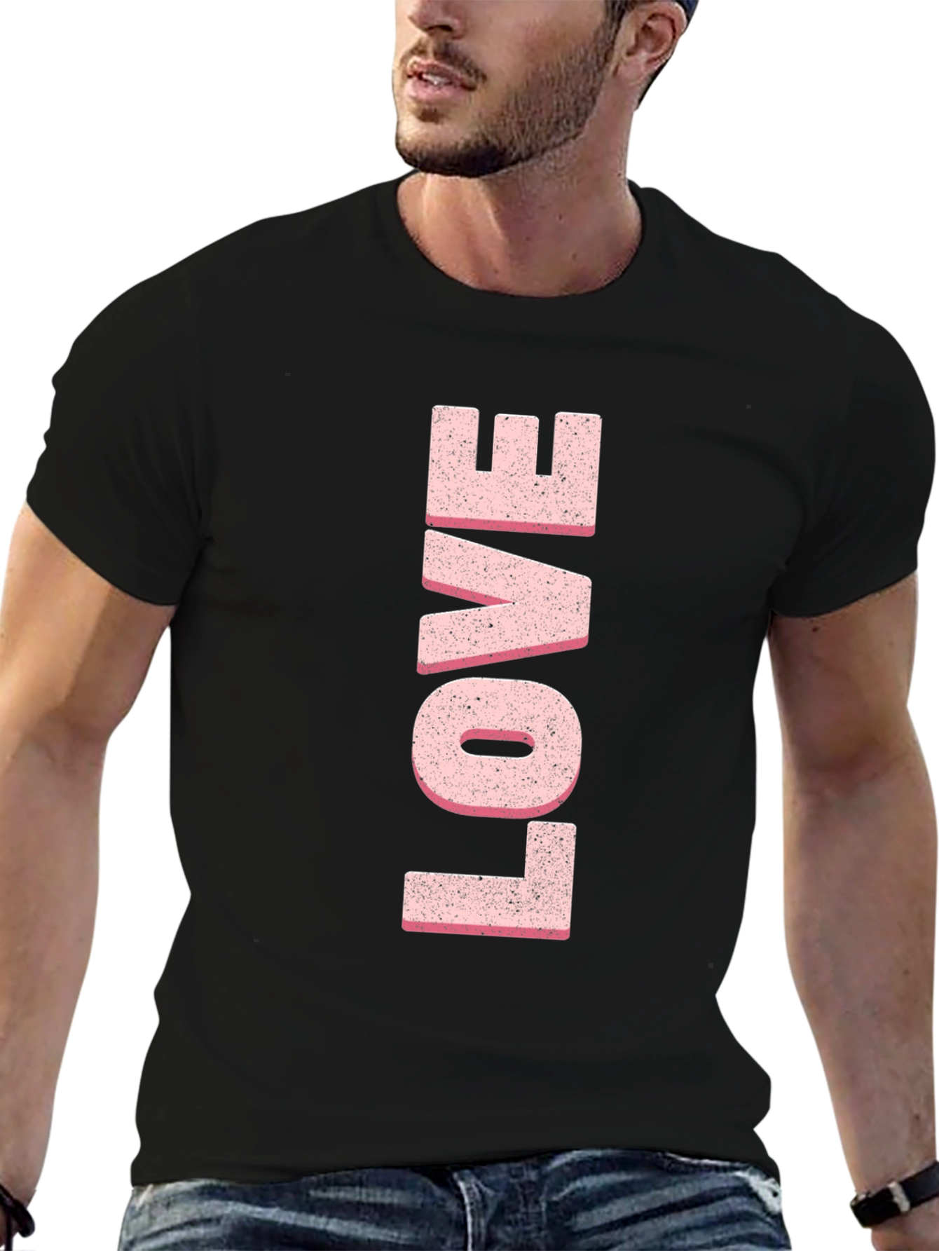 Love T-Shirt - Pink Letter Print