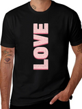 Love T-Shirt - Pink Letter Print