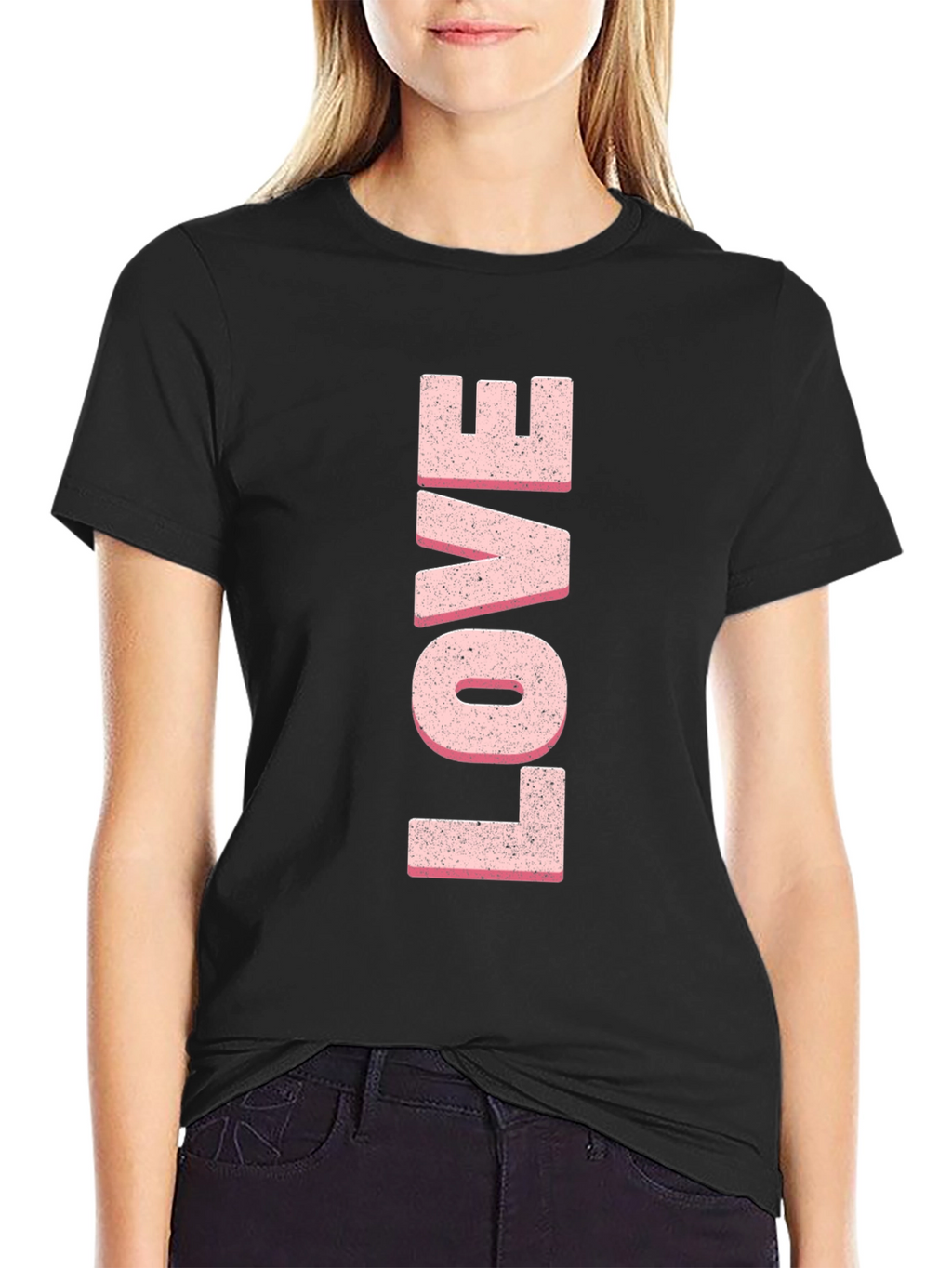 Love T-Shirt - Pink Letter Print