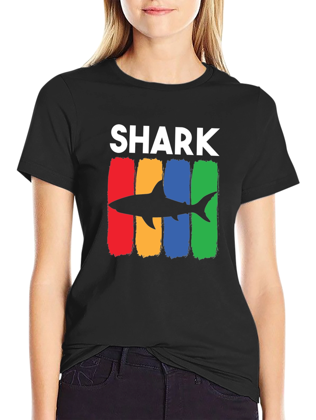 Shark Graphic Tee - Cool Mens Black T-Shirt