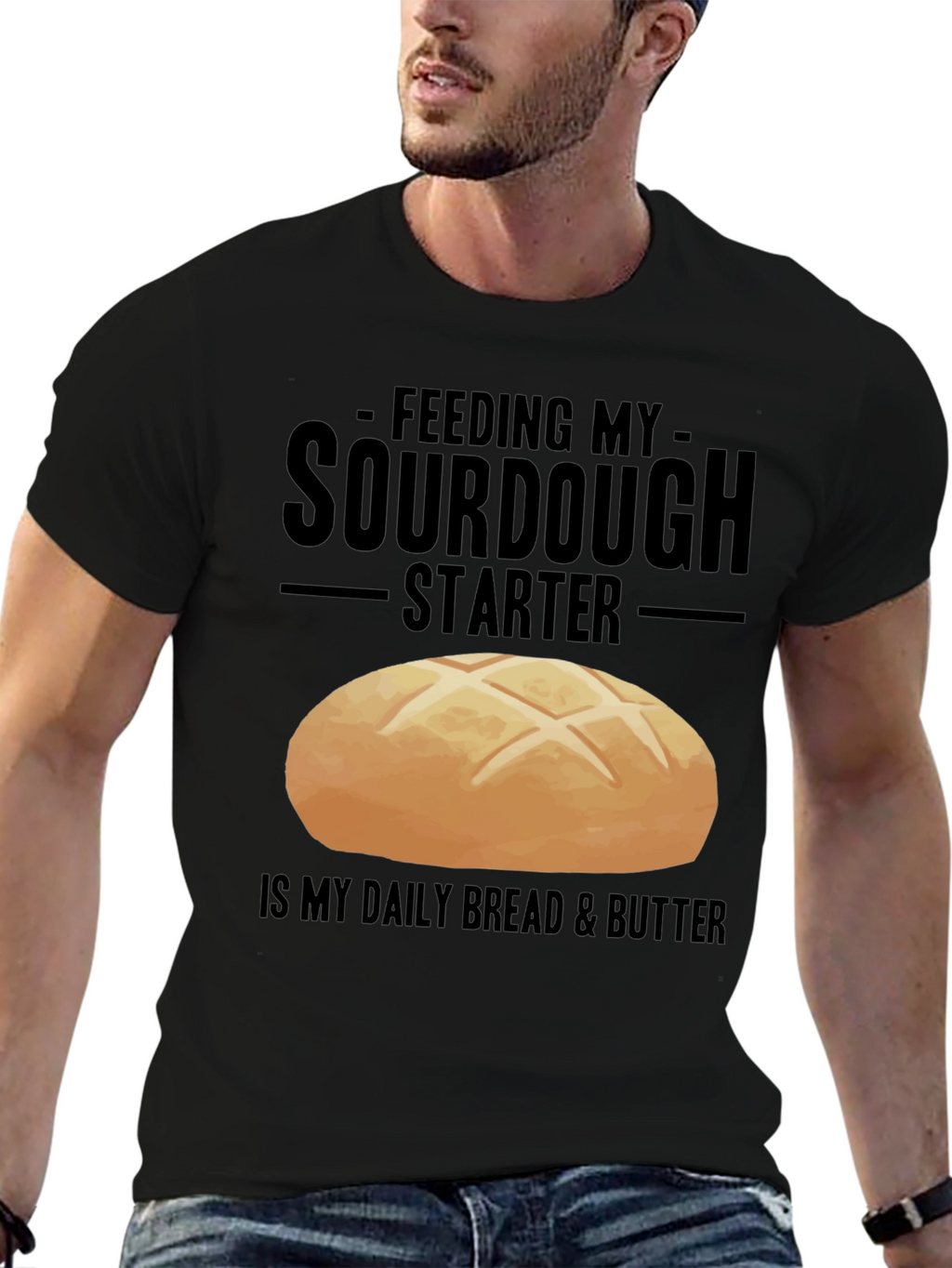 Sourdough Starter Black Graphic T-Shirt