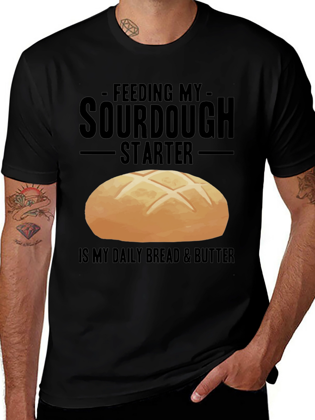 Sourdough Starter Black Graphic T-Shirt