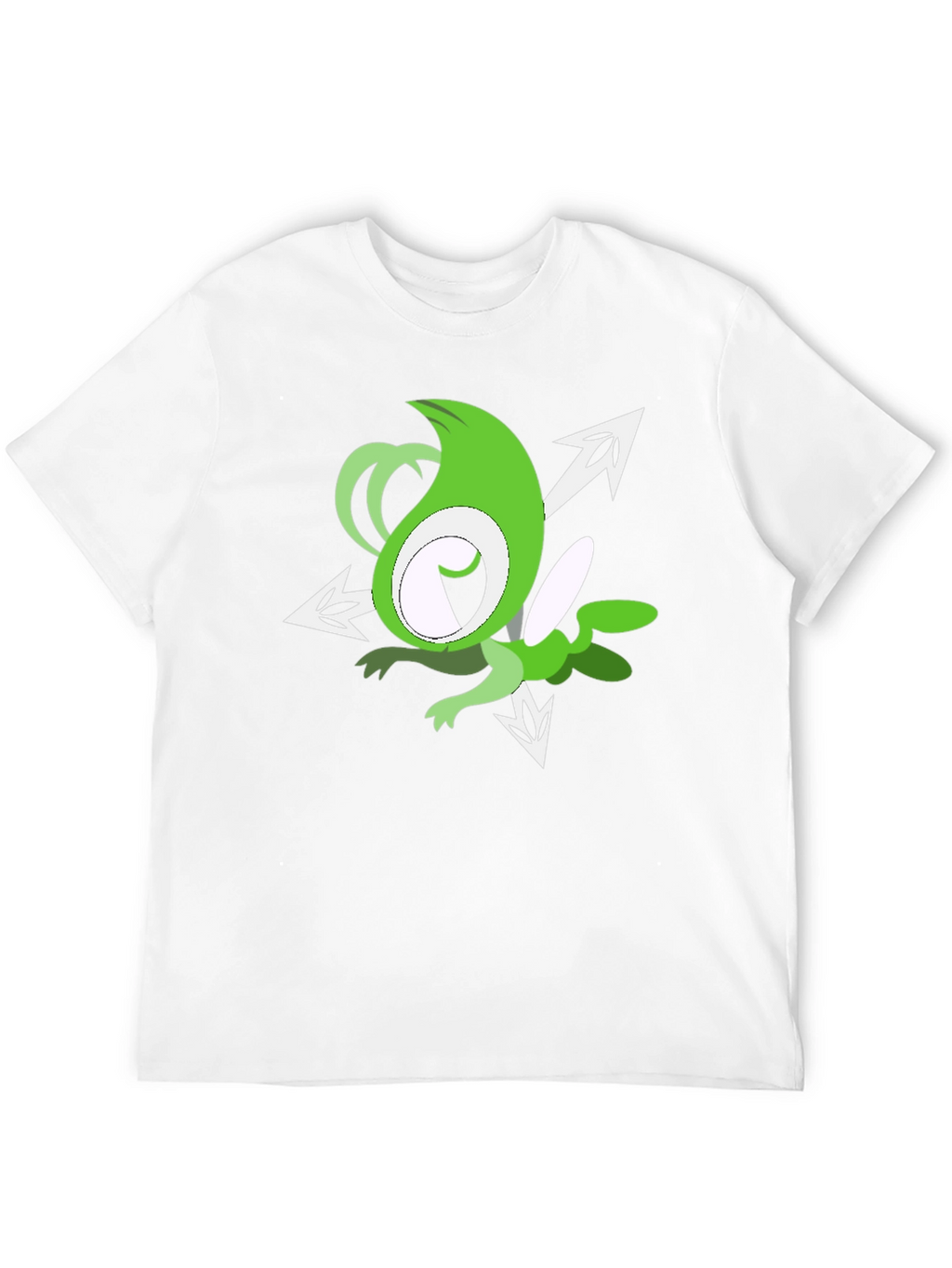 Green Cartoon Character Black T-Shirt