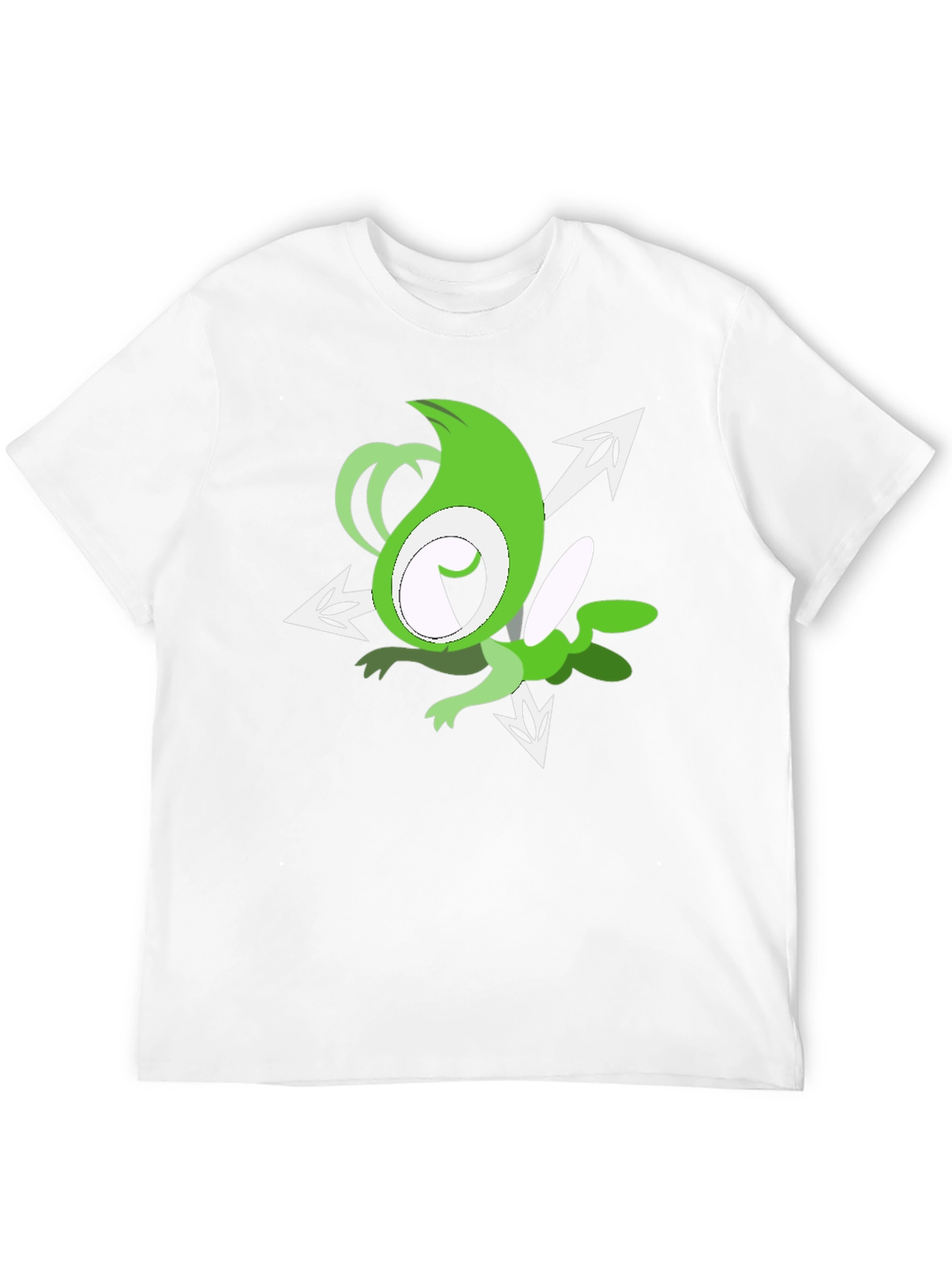 Green Cartoon Character Black T-Shirt
