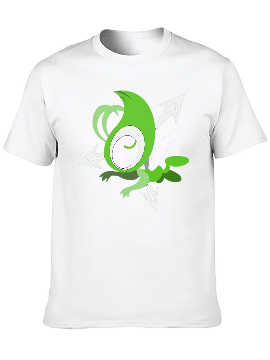 Green Cartoon Character Black T-Shirt