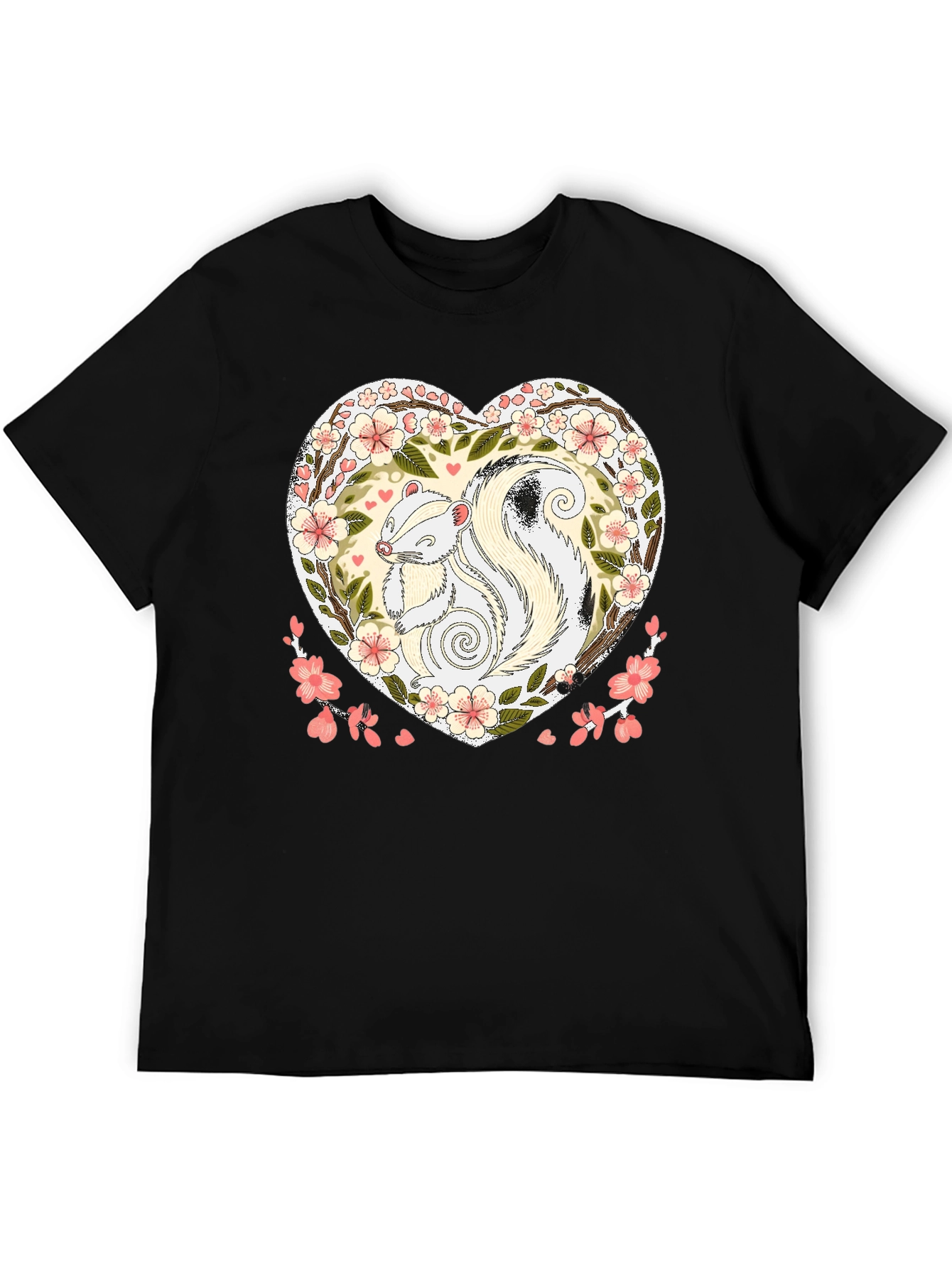 Skunk Heart Graphic Tee - Cute Animal Shirt