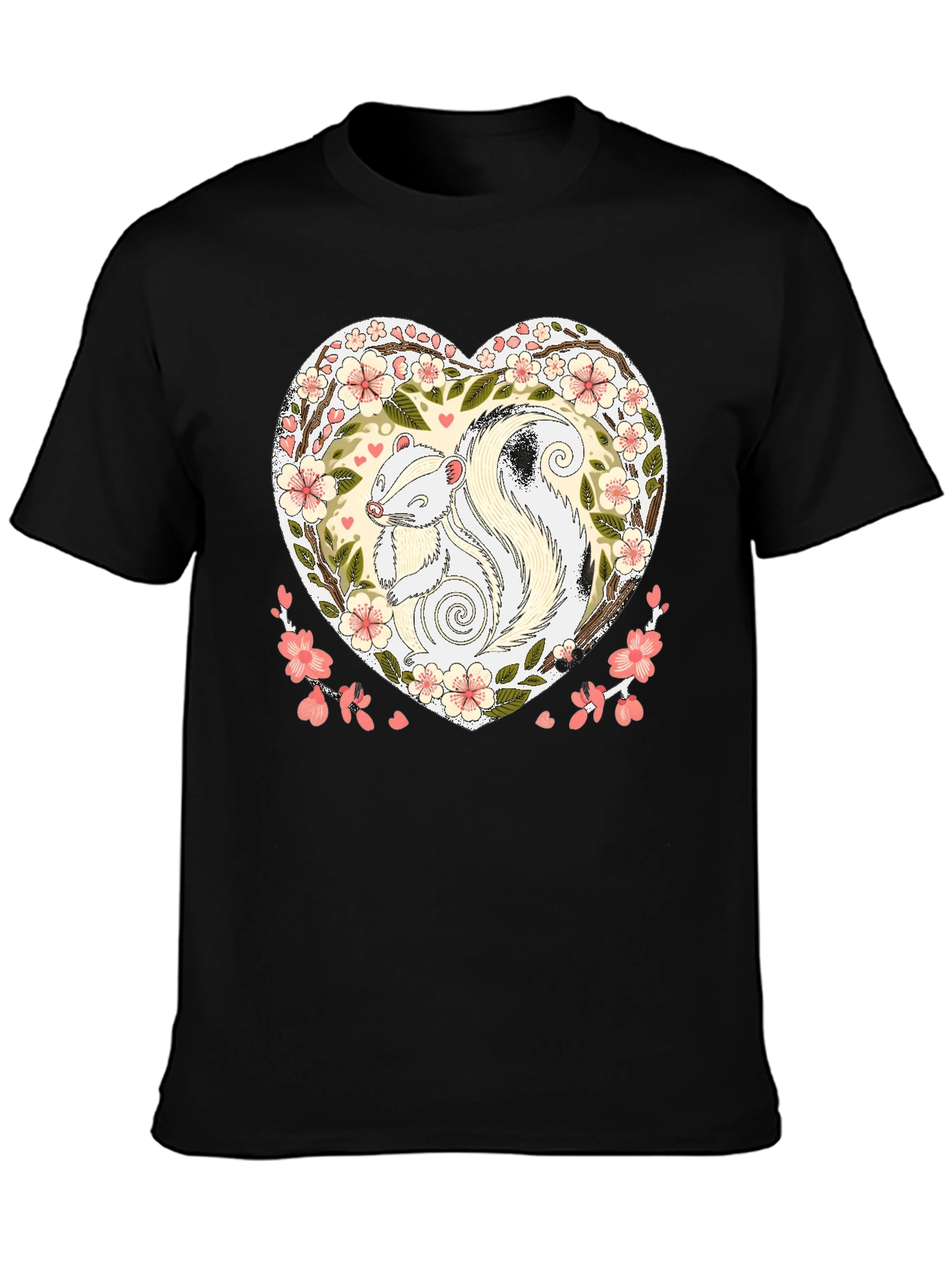 Skunk Heart Graphic Tee - Cute Animal Shirt
