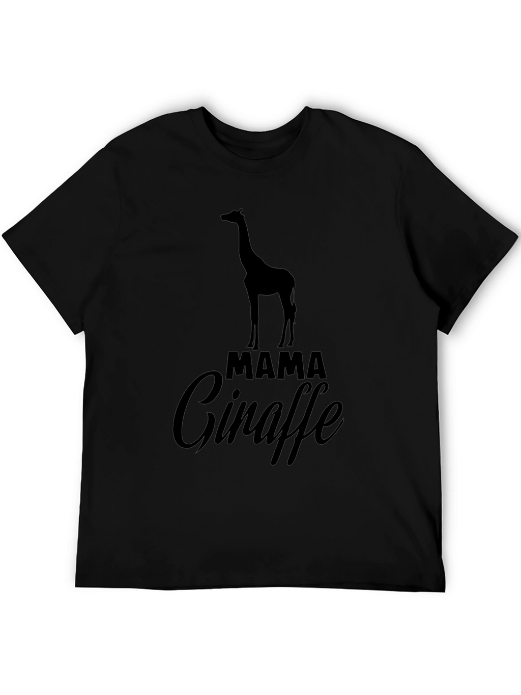Mama Giraffe Graphic T-Shirt - Black