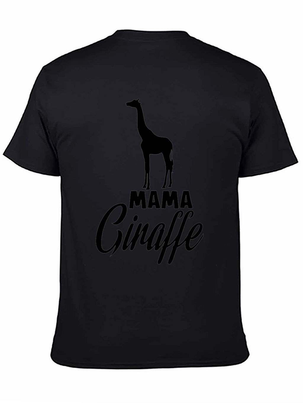 Mama Giraffe Graphic T-Shirt - Black