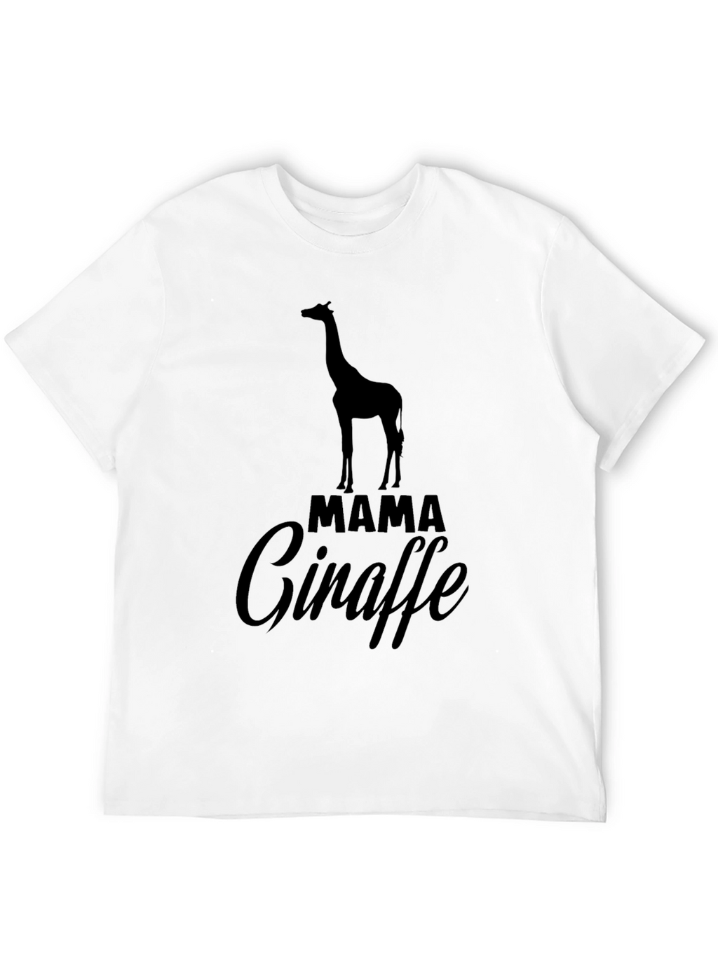 Mama Giraffe Graphic T-Shirt - Black
