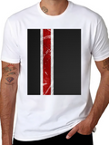 Black Tee with Distressed Racing Stripe