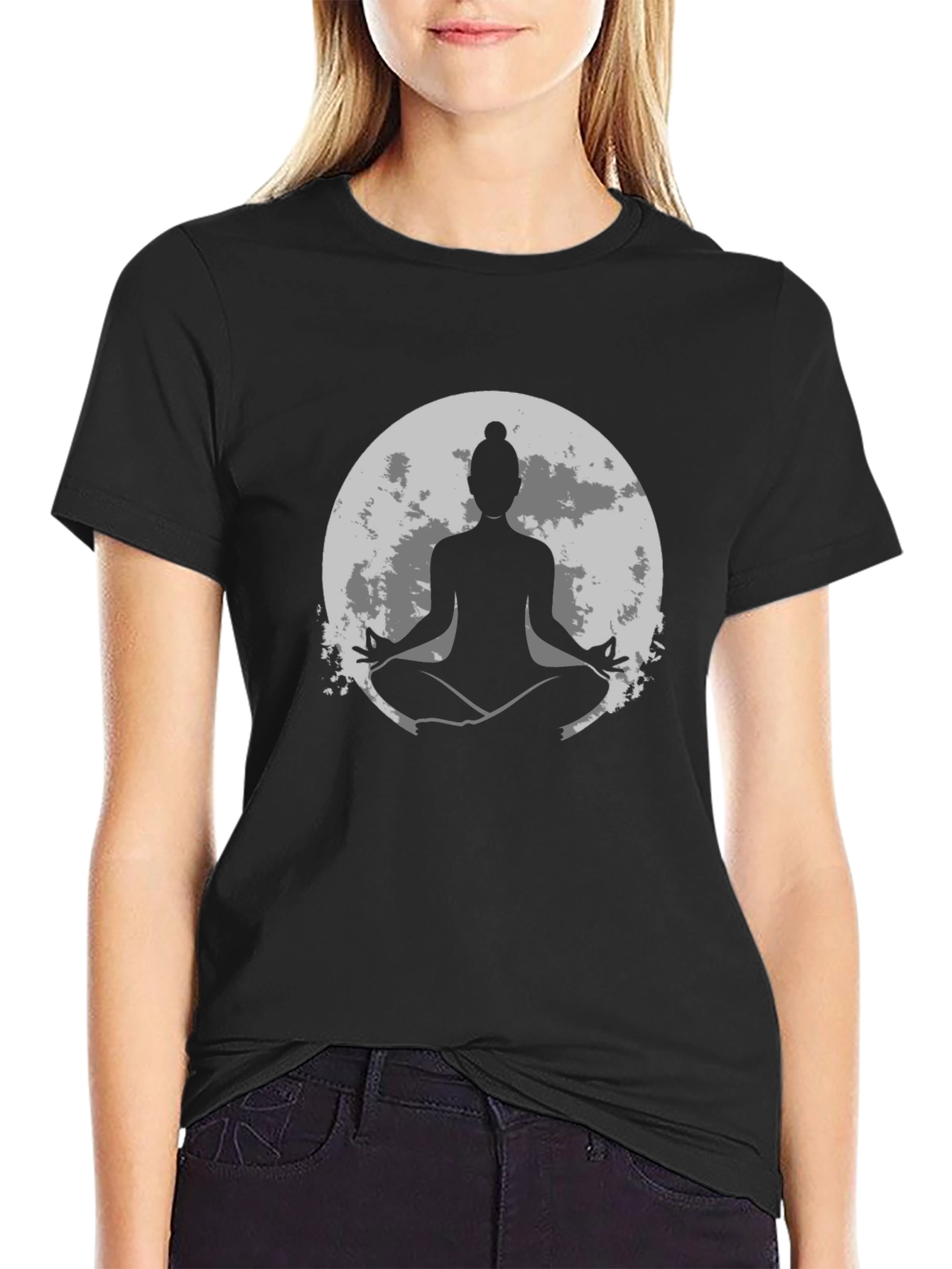 Yoga Moon Graphic Tee - Mens Black T-Shirt