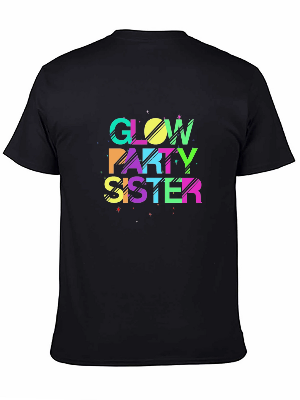Glow Party Sister T-Shirt - Black