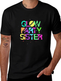 Glow Party Sister T-Shirt - Black