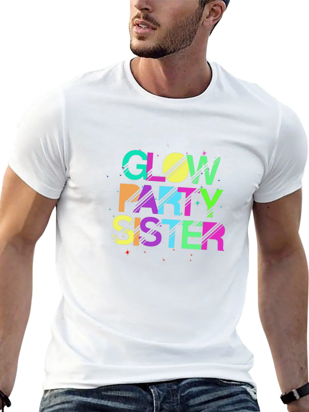 Glow Party Sister T-Shirt - Black