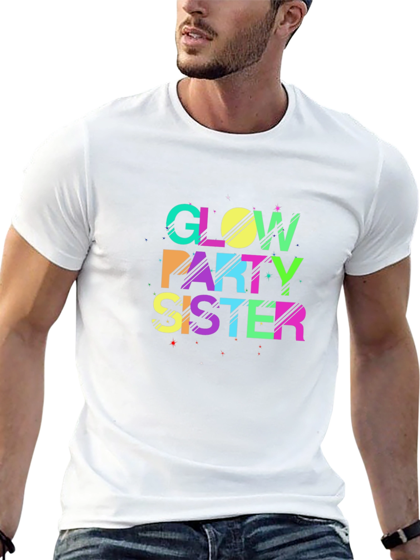 Glow Party Sister T-Shirt - Black