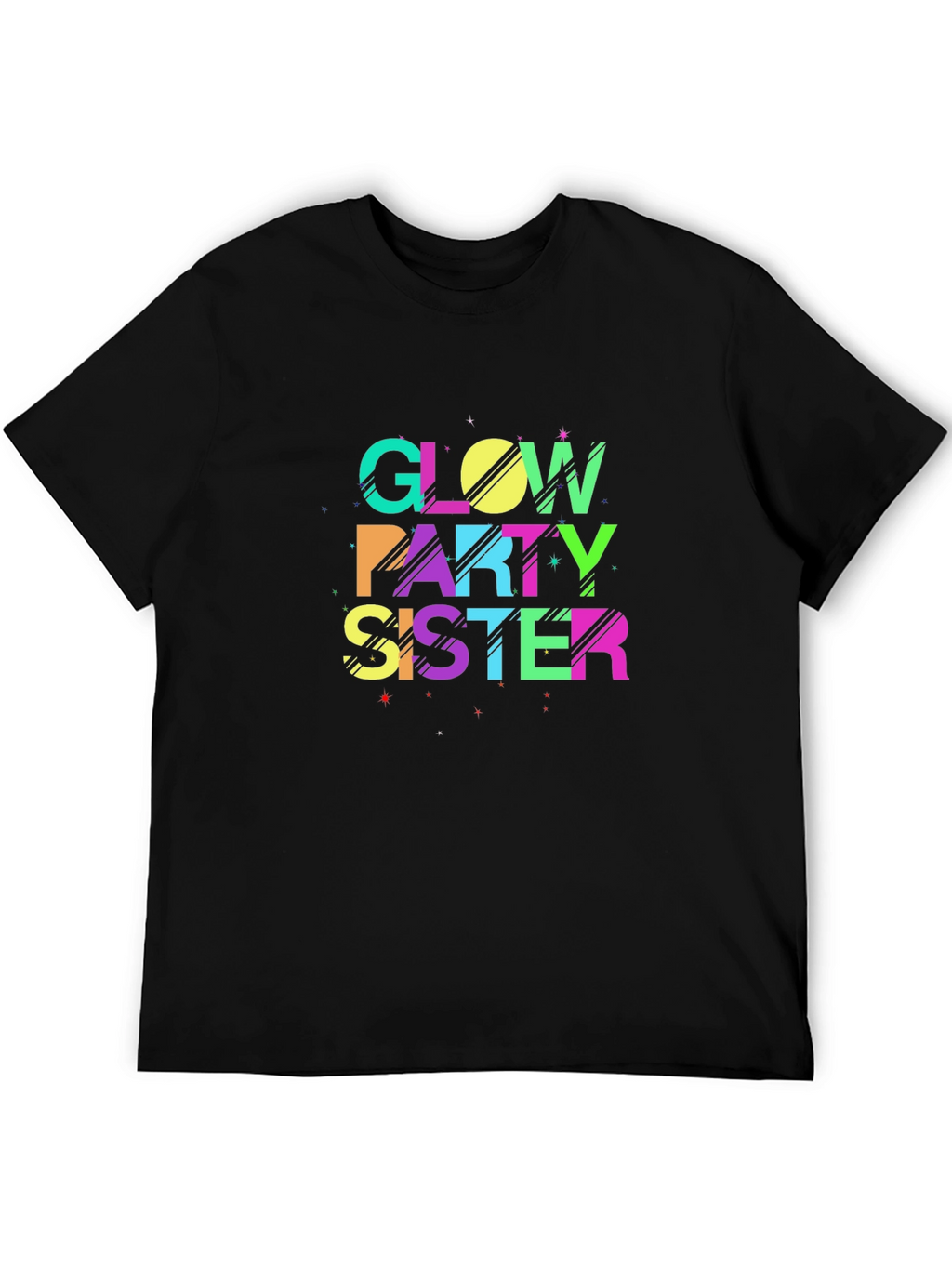 Glow Party Sister T-Shirt - Black
