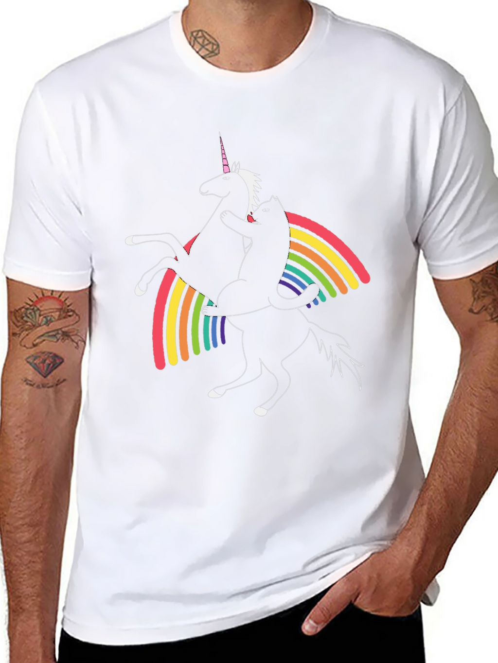 Cat Riding Unicorn T-Shirt