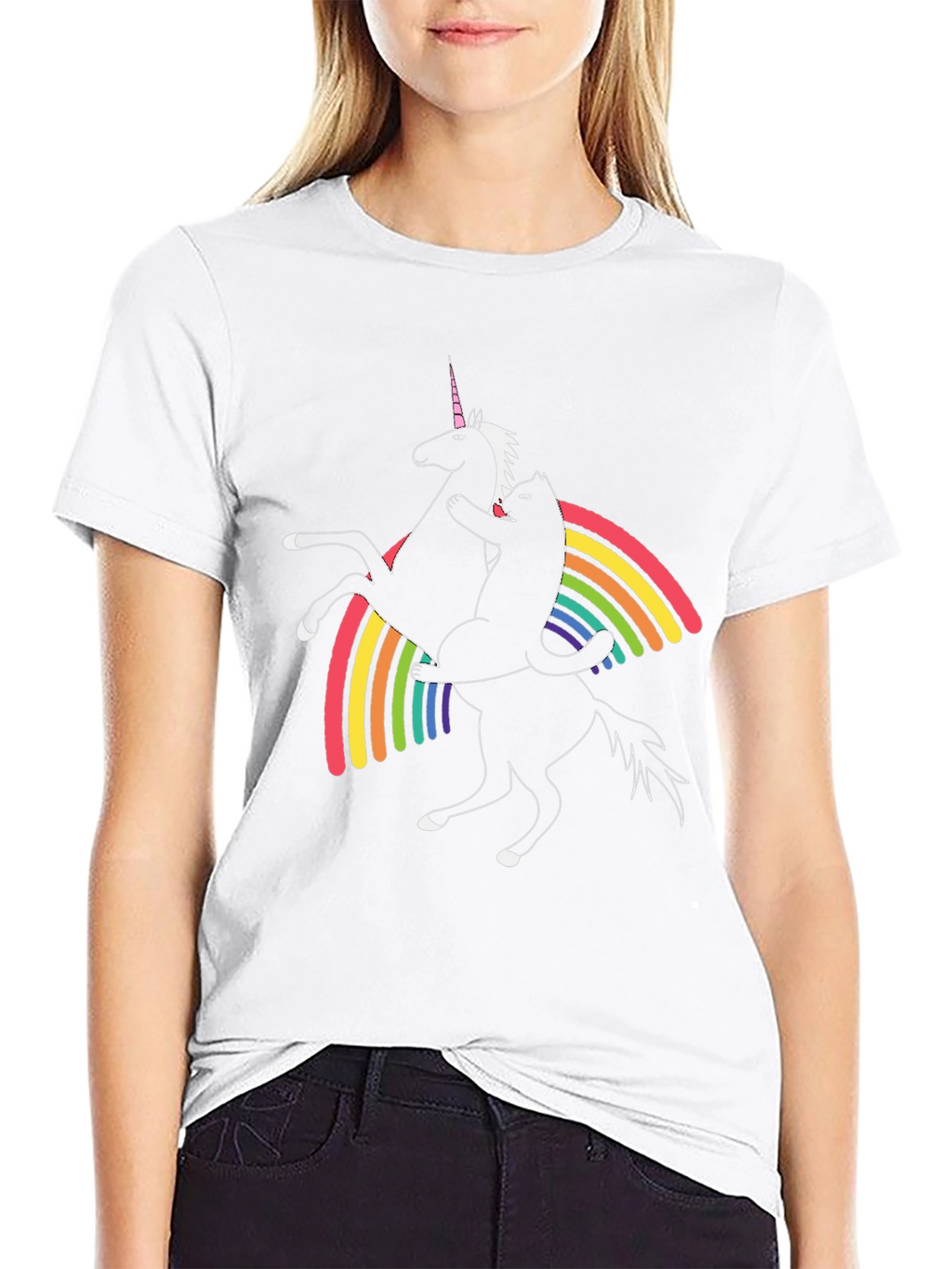 Cat Riding Unicorn T-Shirt
