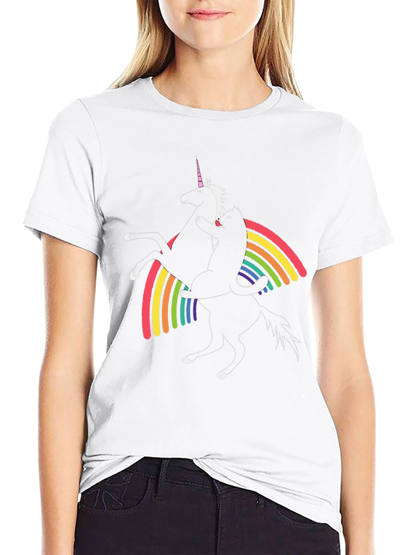 Cat Riding Unicorn T-Shirt