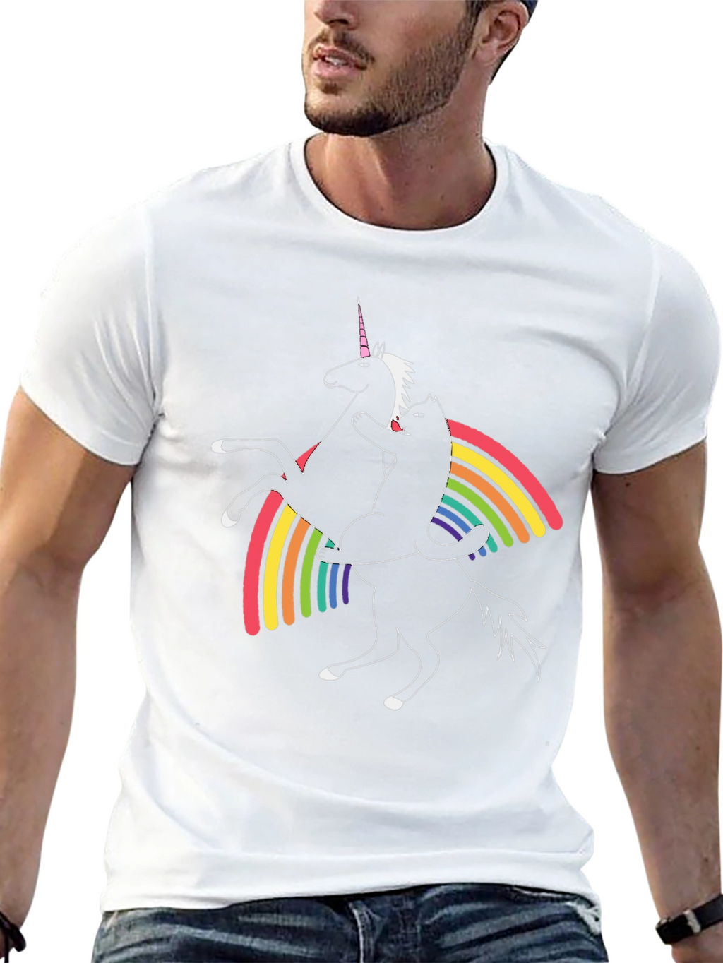 Cat Riding Unicorn T-Shirt