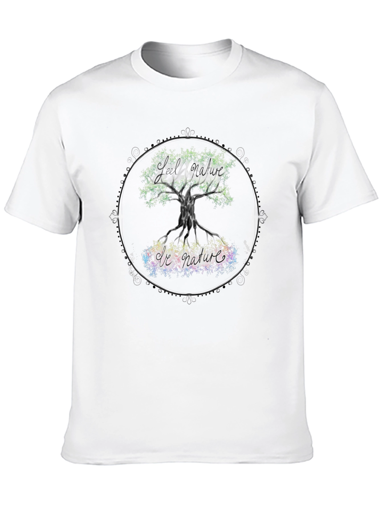 Nature Tree Graphic Print Mens Black T-Shirt