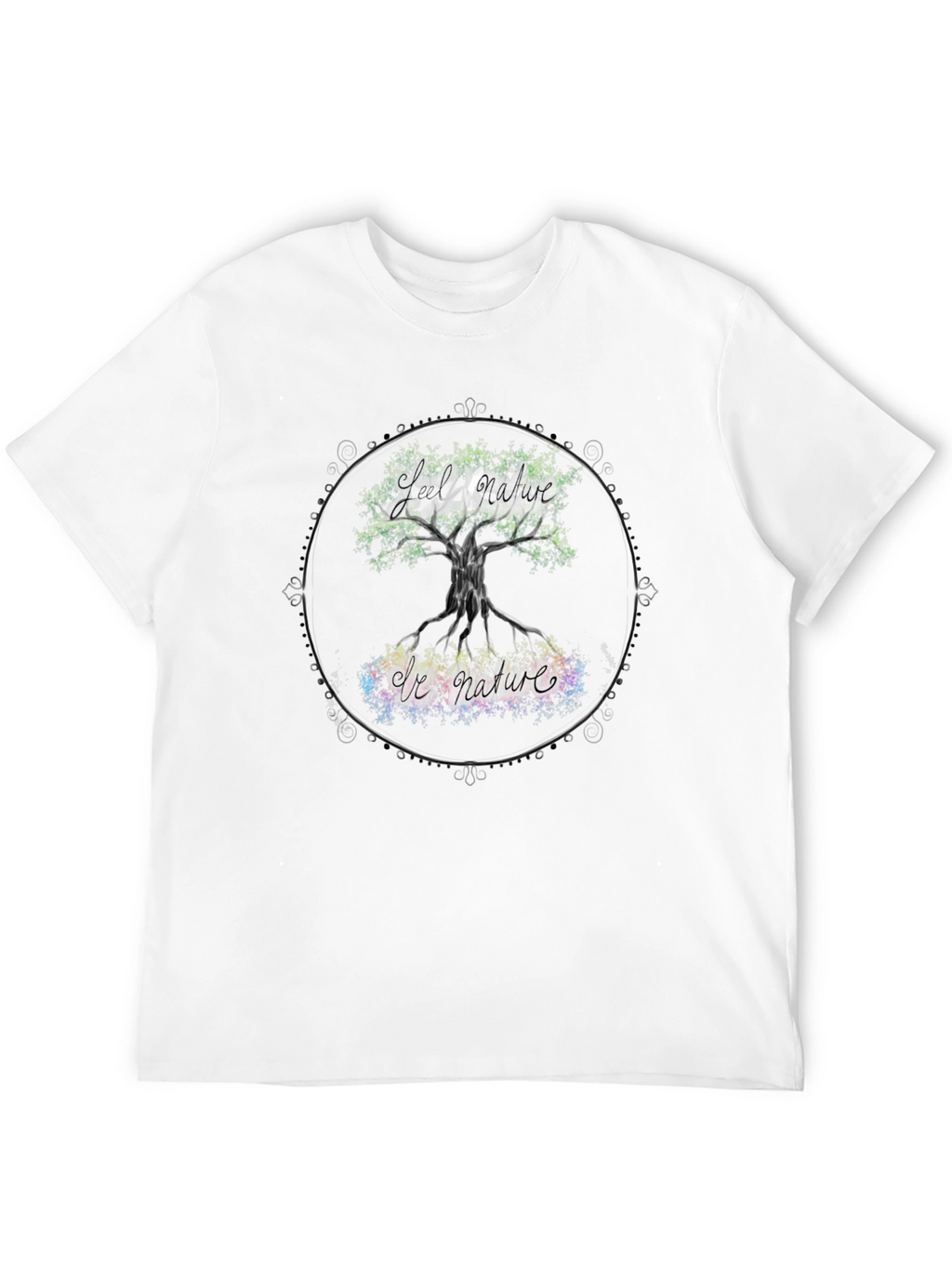 Nature Tree Graphic Print Mens Black T-Shirt