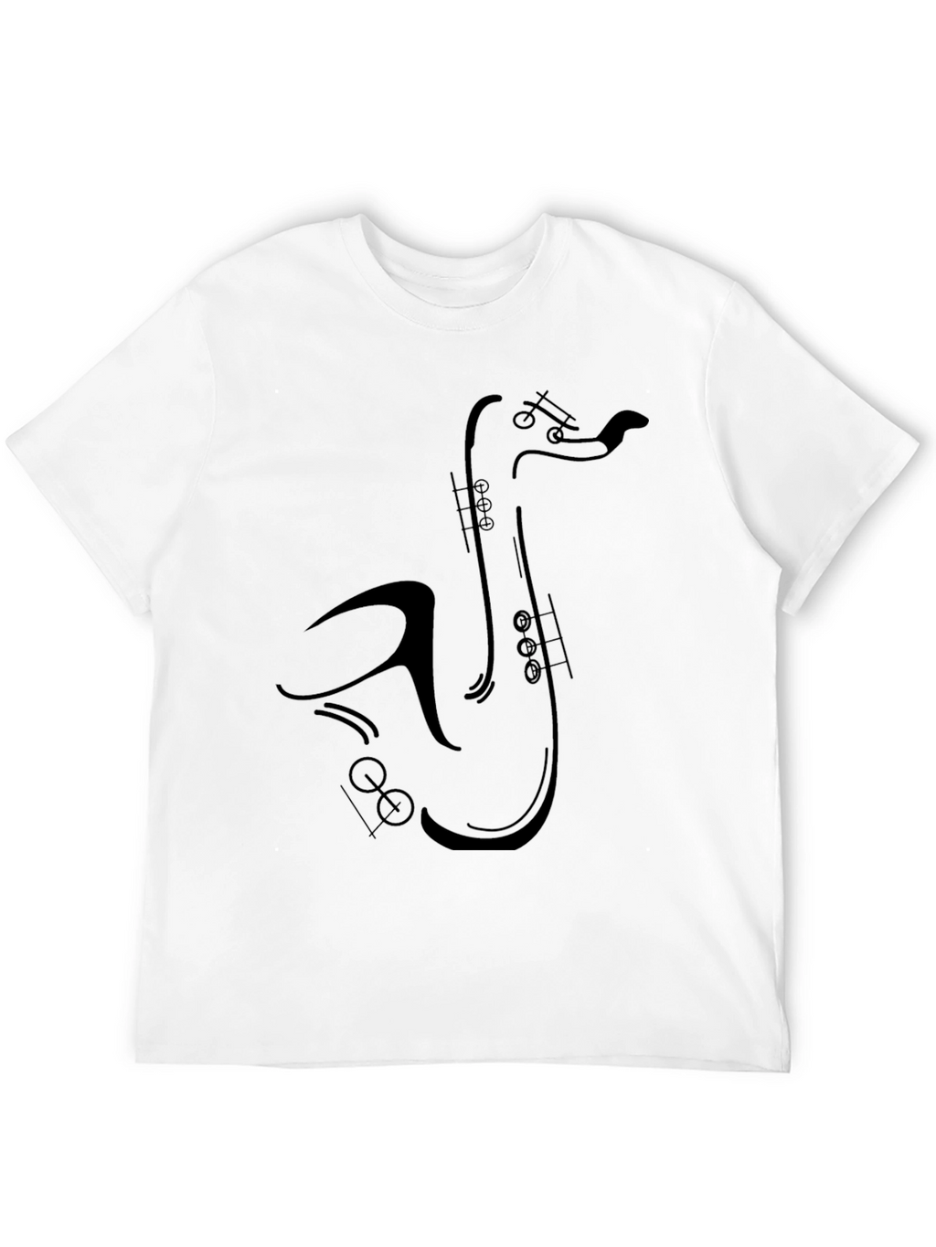 Saxophone Graphic Tee - Black Cotton T-Shirt