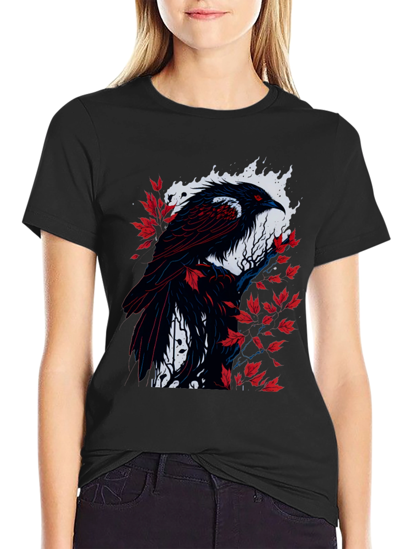 Raven Graphic Tee - Mens Black Bird Shirt