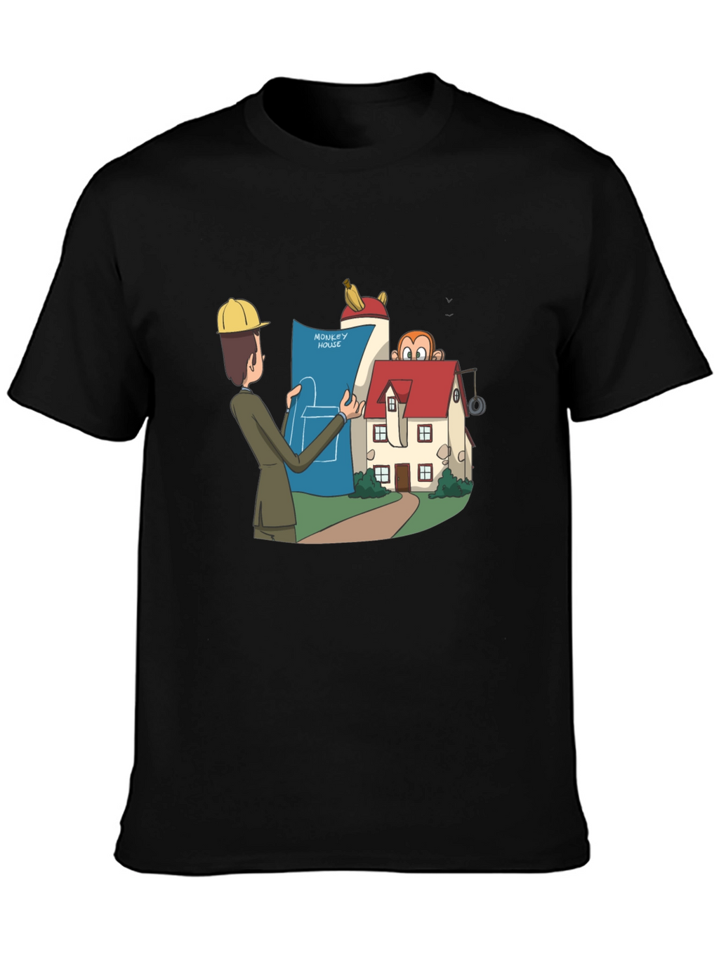 Monkey House Architect T-Shirt - Quirky Design!