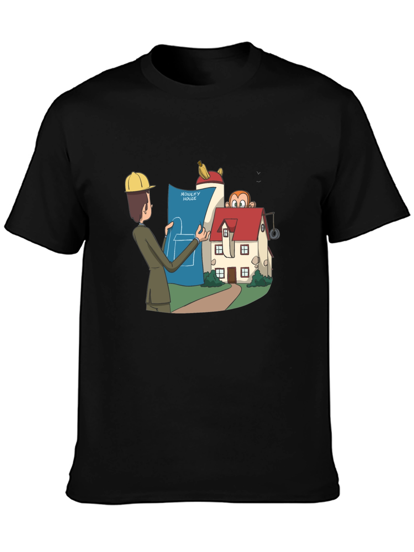 Monkey House Architect T-Shirt - Quirky Design!