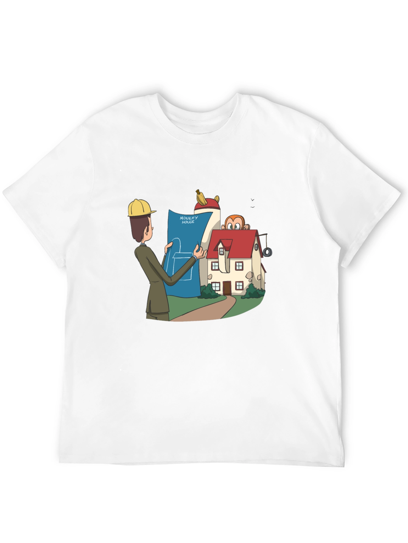 Monkey House Architect T-Shirt - Quirky Design!