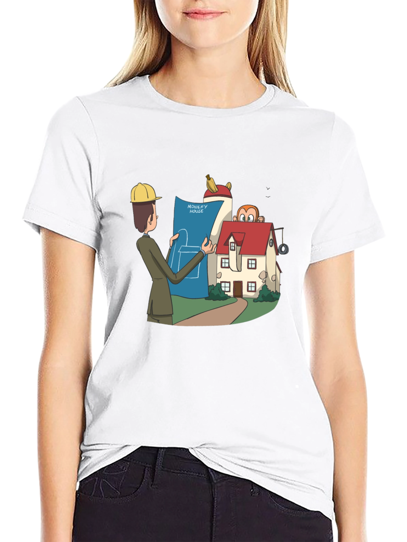 Monkey House Architect T-Shirt - Quirky Design!