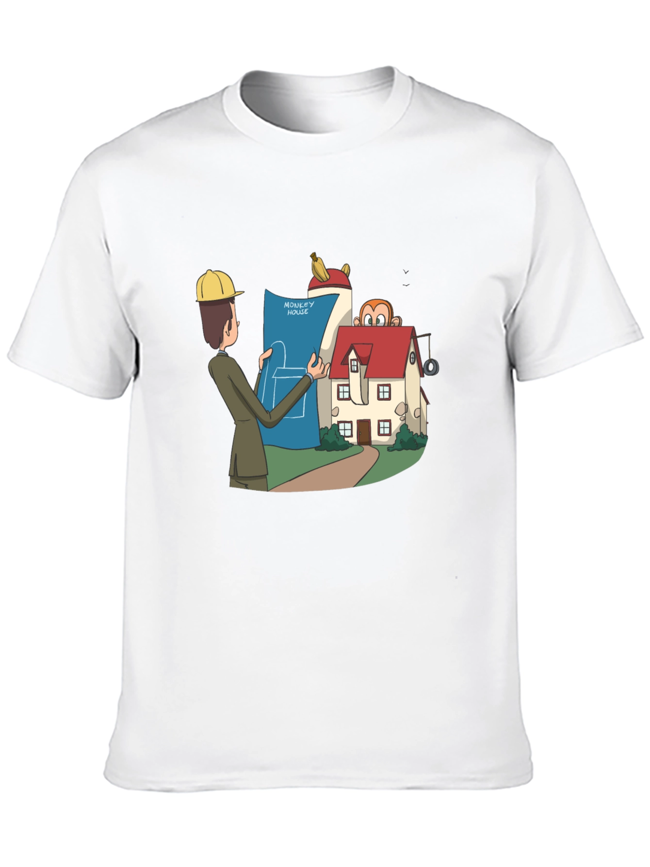 Monkey House Architect T-Shirt - Quirky Design!