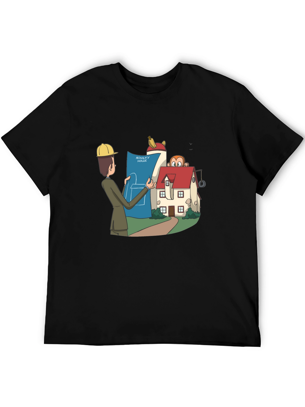 Monkey House Architect T-Shirt - Quirky Design!