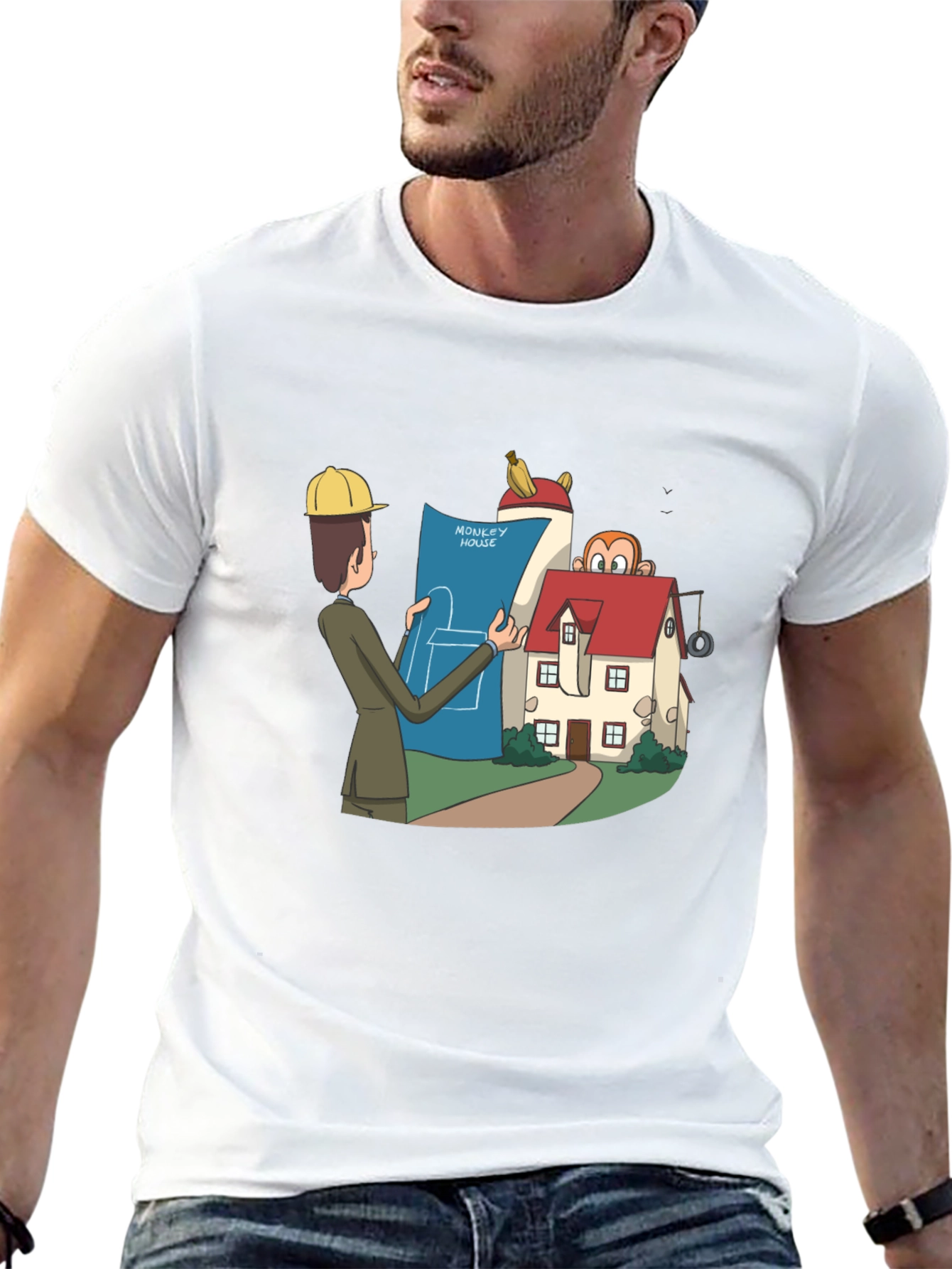 Monkey House Architect T-Shirt - Quirky Design!
