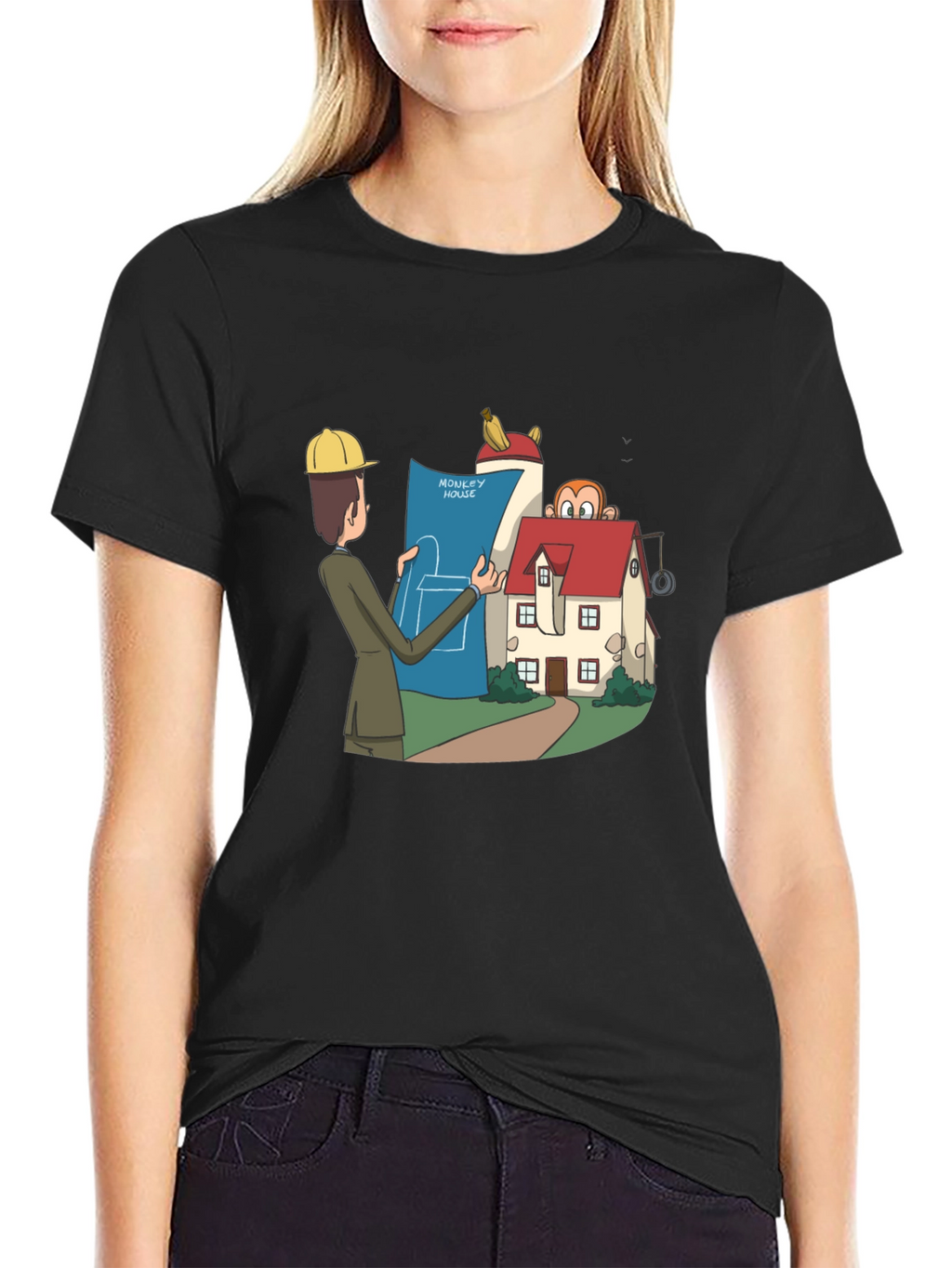 Monkey House Architect T-Shirt - Quirky Design!