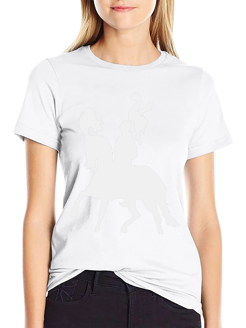 Black T-Shirt with Horse Rider Graphic