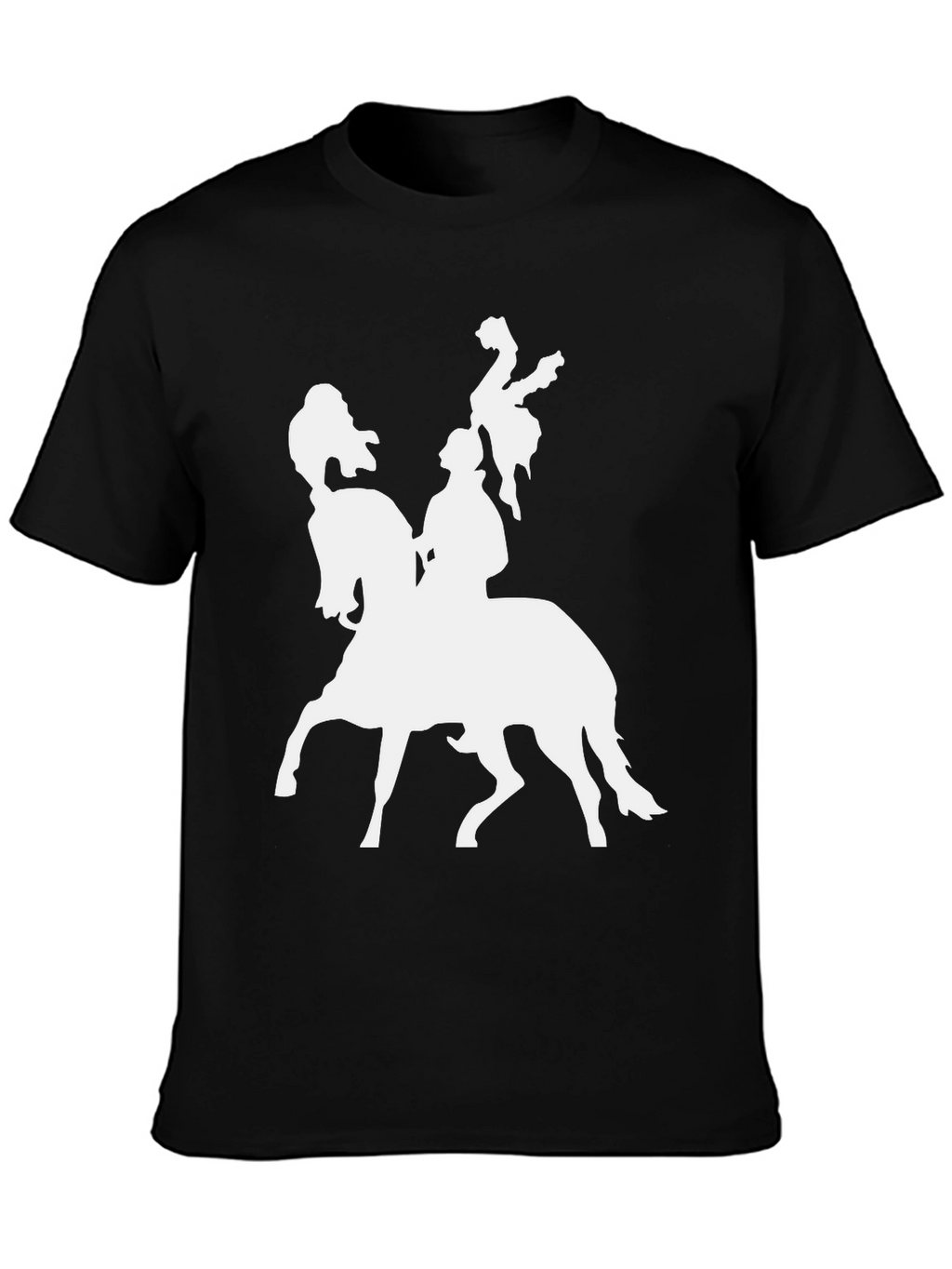 Black T-Shirt with Horse Rider Graphic